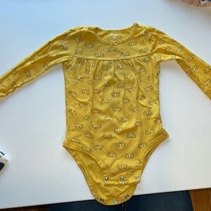 Yellow Baby Onesie with Butterfly Print